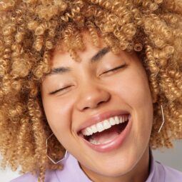 Woman with curly 3C hair