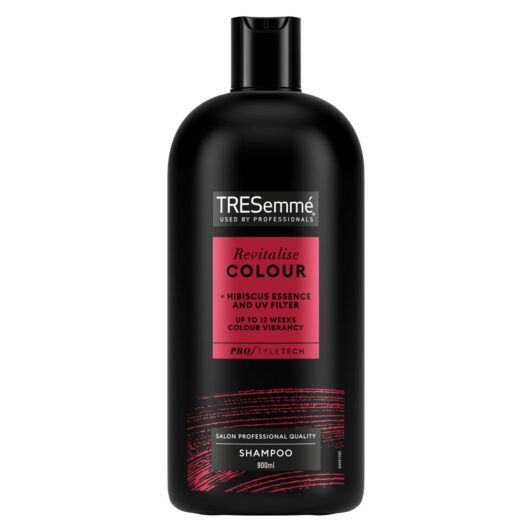 A 900ml bottle of TRESemmé Revitalise Colour Shampoo front of pack image