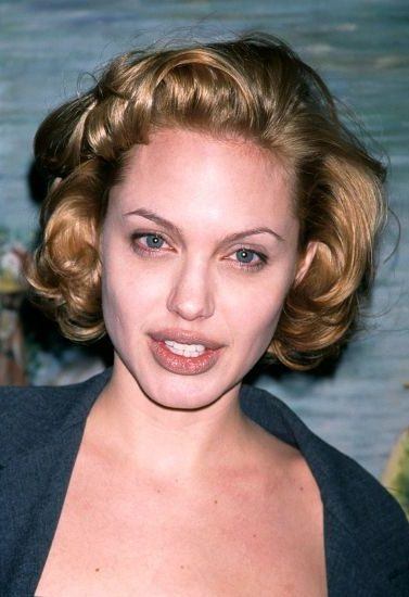 Angelina Jolie with short blonde hair