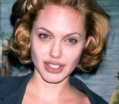 Angelina Jolie with short blonde hair