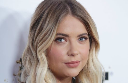 ashley benson long wavy blonde ombre hair