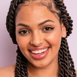 woman with box twist braids