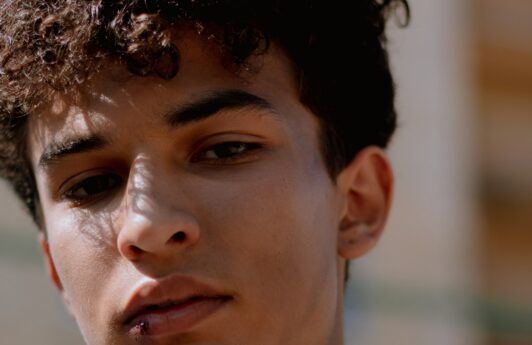 man with curly hair