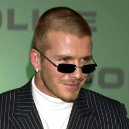 david beckham buzzcut with sunglasses