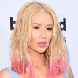 iggy azalea pink dip dyed wavy long bob hair