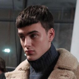 Models with a French crop haircut