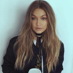 gigi hadid with caramel blonde hair on instagram