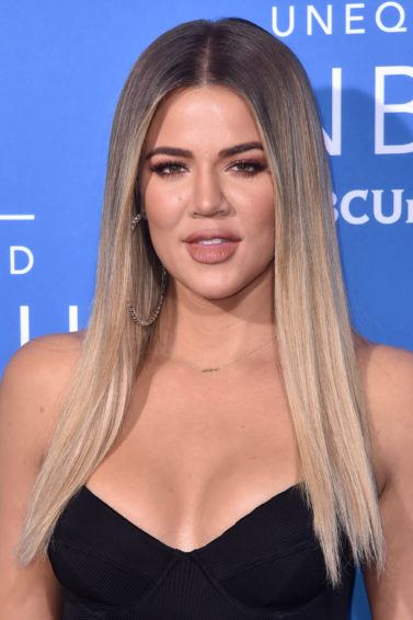 khloe kardashian with ombre light brown to blonde hair