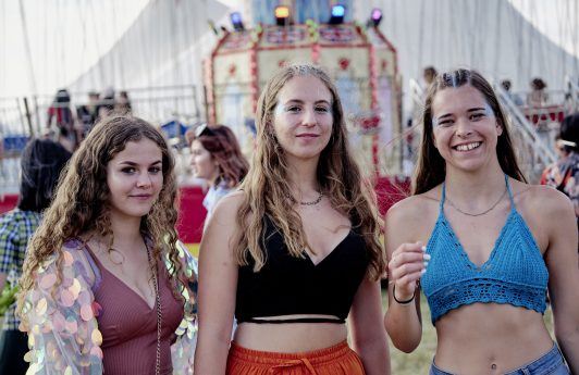 Three young women at Lovebox London 2019