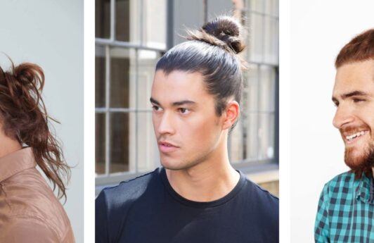 models wearing a man bun