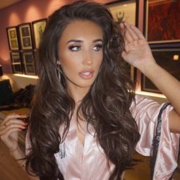 towie star megan mckenna with trademark brunette blow dry