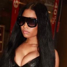 nicki minaj rocking long hair in pairs wearing all black