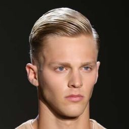 blonde male model with side sweep smart hair