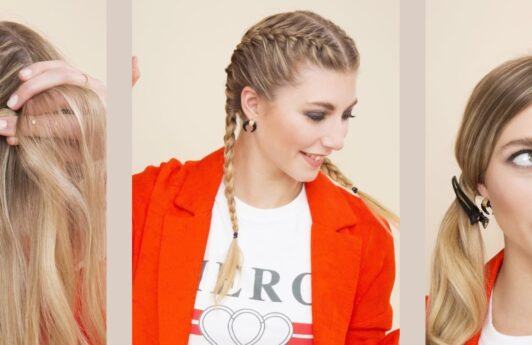 woman wearing two french braids