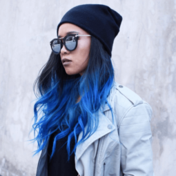 Colourful hair: electric blue ombre colourful hair