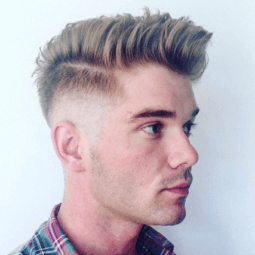 Blonde mid fade haircut