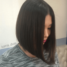 Asian hairstyles: graduated long bob