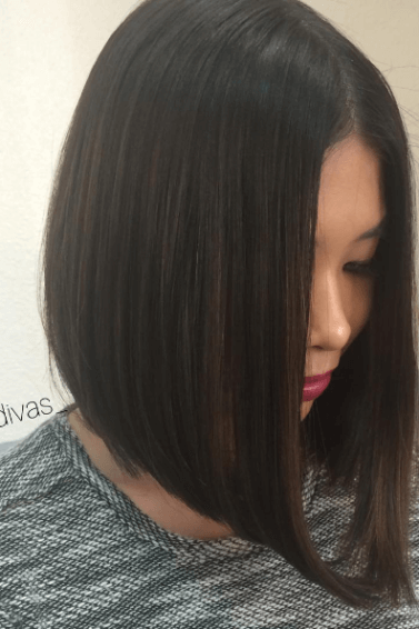 Asian hairstyles: graduated long bob