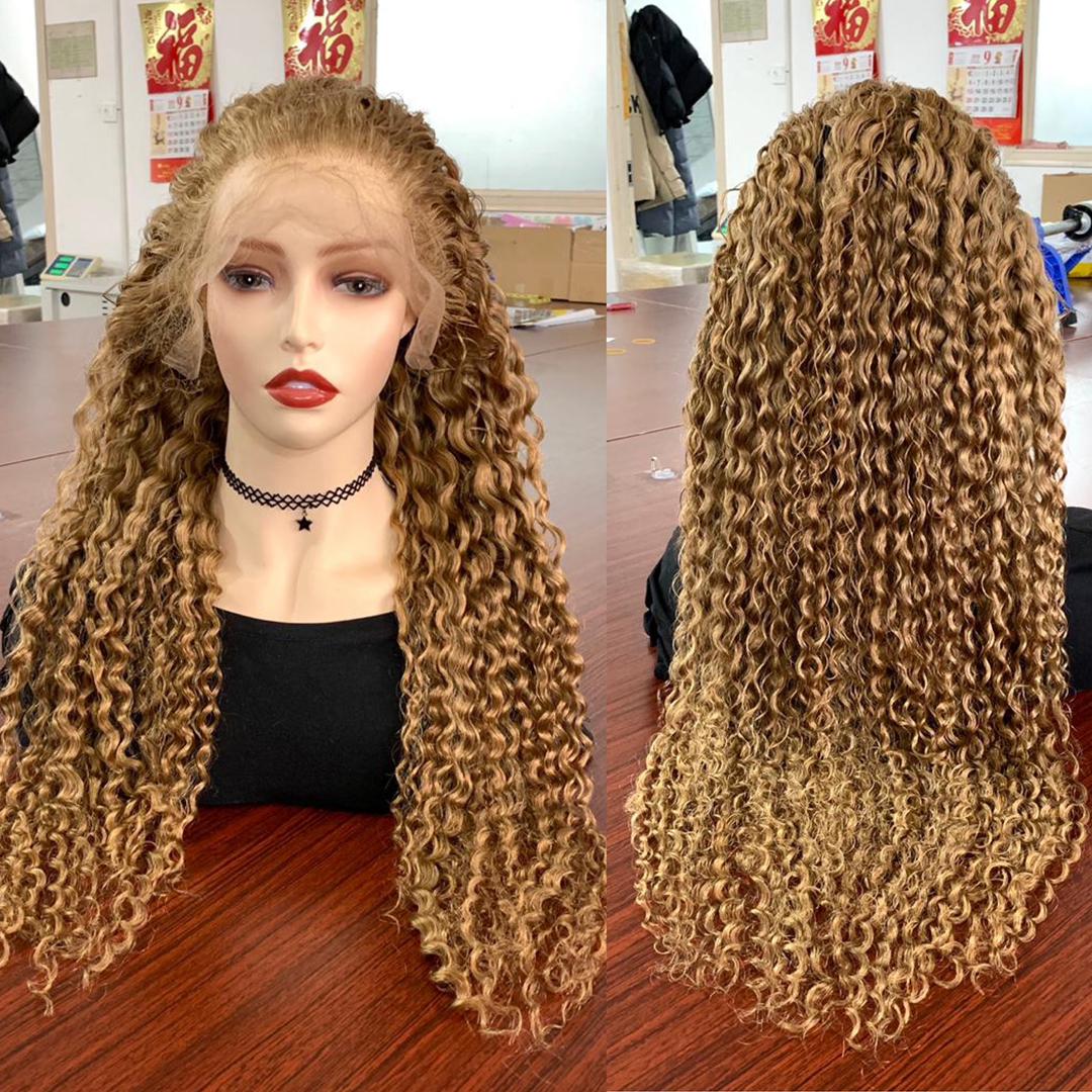 #27 Color Curly 13X4 Transparent Lace Front Wig