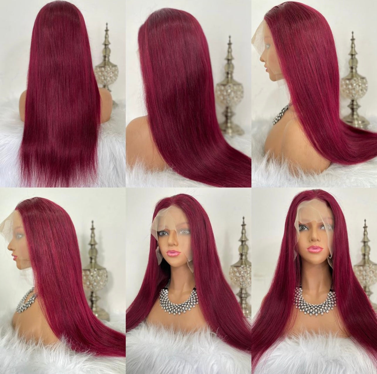 99J Color Straight 13X4 Transparent Lace Front Wig
