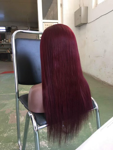 99J Color Straight 13X4 Transparent Lace Front Wig