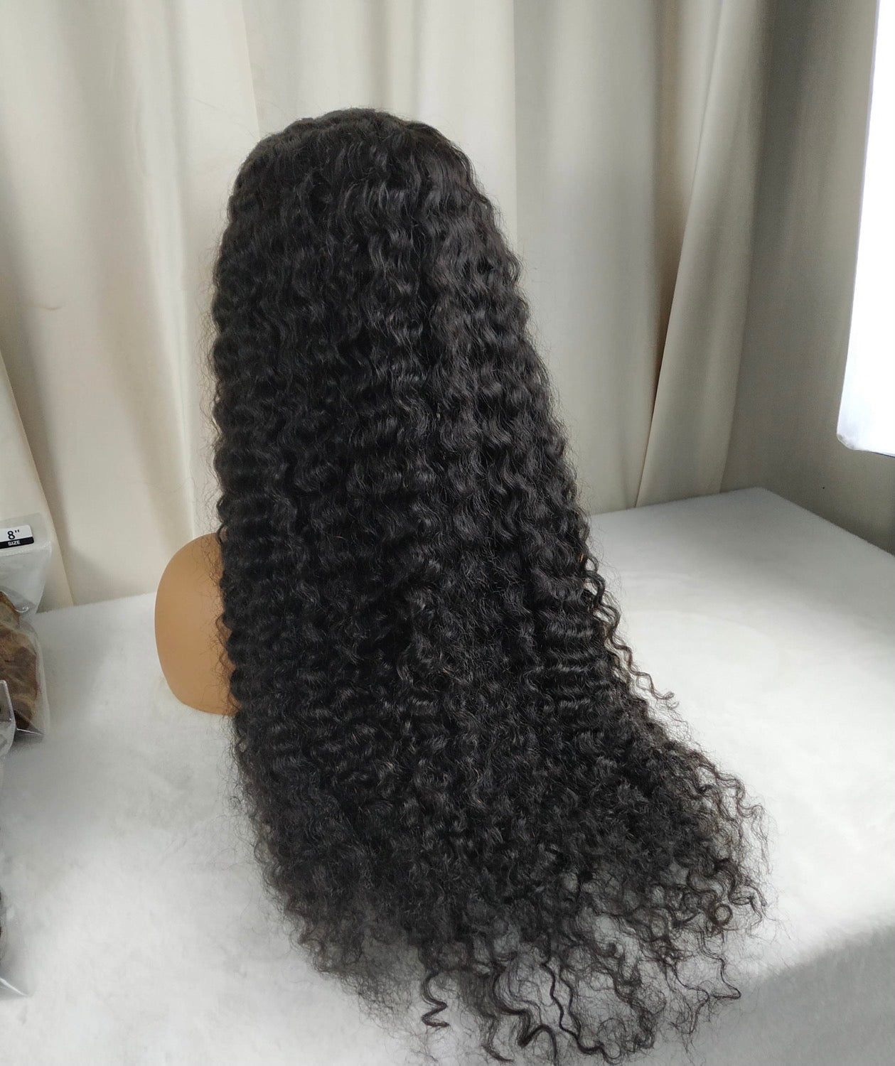 Deep Curly Transparent Lace Closure Wig, (180% Density)